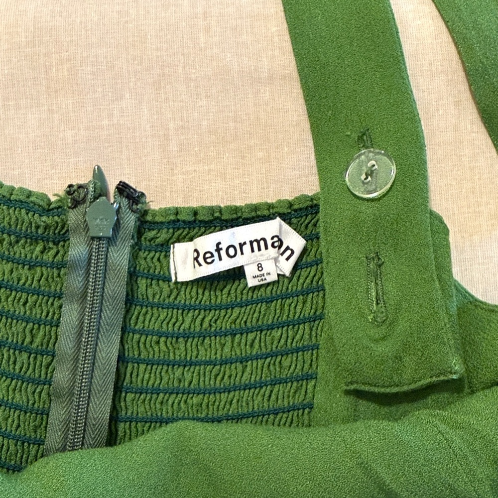 REFORMATION Alva Jumpsuit in Kelly Green sz 8 - Picture 13 of 14